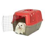 Caja Transportadora Para Mascotas Tamaño S De Plastico Rojo