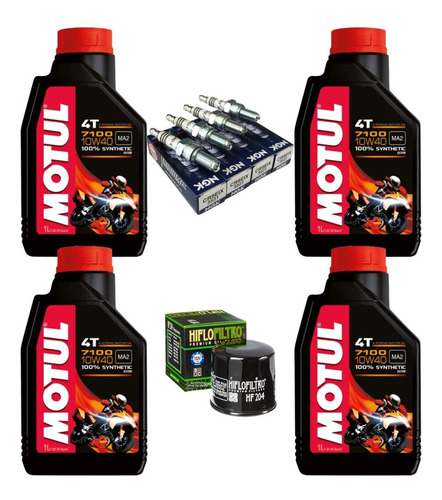 Kit Afinacion Motul 7100 Hf Ngk R6r R1 Gsxr Zx6r Zx10 1000rr