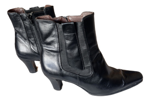 Botas Cuero Cortas Briganti Mujer Con Elástico T 38 25cm Ver