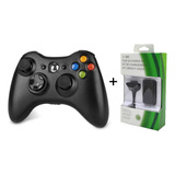 Kit Controle Sem Fio Compativel Joystick Xbox 360 + Bateria 