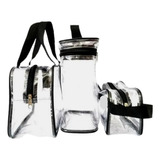  Necessaire Kit 3 Transparentes Para Viagem Organizador