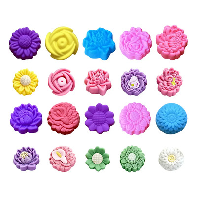 10 Pcs Molde Silicona Floral Velas Gelatinas Jabón Flan