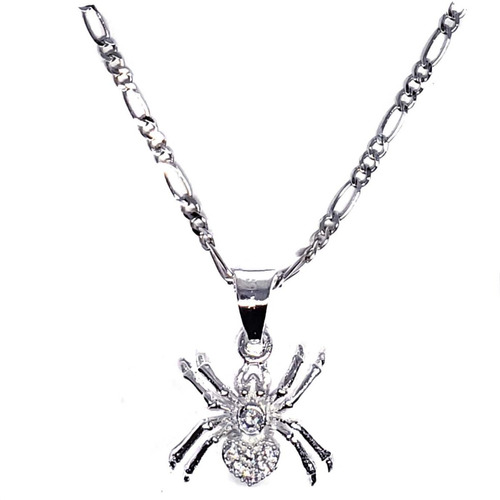 Dije Spider Man Araña Swarovski Con Cadena 100% Plata 925