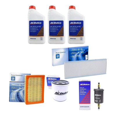 Kit Troca De Óleo 3l 5w30 Sintético Filtros Celta Gm Acdelco