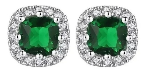 Finos Aretes Esmeralda 3.75 Cts Plata Esterlina 925