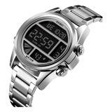 Reloj Skmei Digital Elegante Casual Acero 3 Atm 1448 Correa Plateado