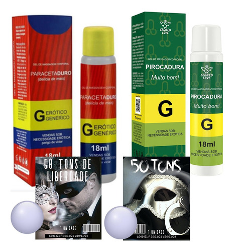 Kit Sexshop Ereção Homem E Gel Retarda Ejaculação Erotico