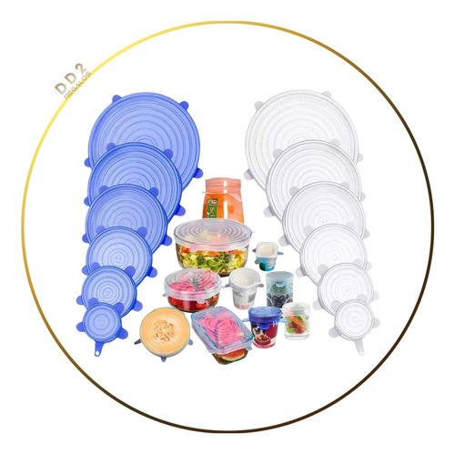 Tapas De Silicona Elásticas Alimentos X6 Reutilizable Oferta