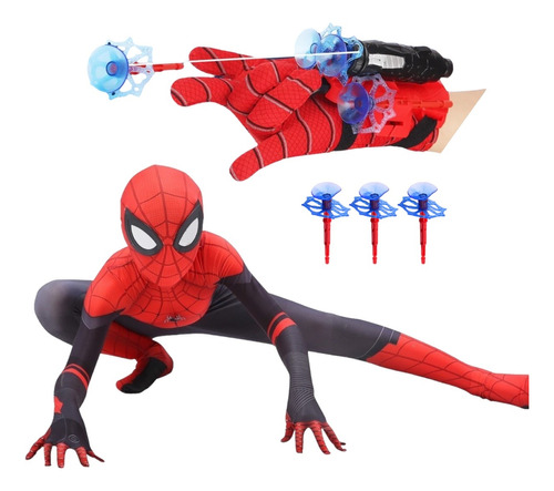 Disfraz Spiderman Hombre Araña + Lanzador Telaraña Incluido