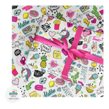 Papel De Regalo X 10 U Fantasia Unicornio Emojis