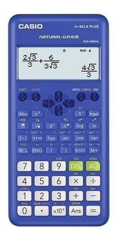 Calculadora Científica Casio Fx-82la Plus 2 Ed Azul Español