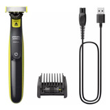 Máquina De Corte De Cabelo Philips Norelco Oneblade 360° Qp2724 Cor Facial Preta