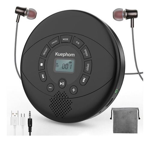 24 Reproductor De Cd Recargable Lazhu Kuephom Con Altavoz Aa