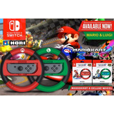 Volante 2 Piezas Mario & Luigi Nintendo Switch Nuevo
