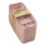 Lonchera Lunch Box Para Lonche Comida Cubiertos 3 Niveles