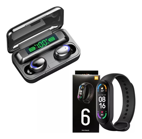 Combo Reloj Smartband M6 + Auricular Inalambrico F9-5