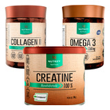 Combo Creatine Creapure + Collagen Tipo 2 + Ômega 3 60 Cáps