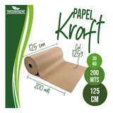 Papel Envoltura Kraft Rollo 125 Cm X 200 Metros  30kg