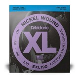 Encordoamento Baixo 4c .040 D'addario Xl Nickel Wound Exl190