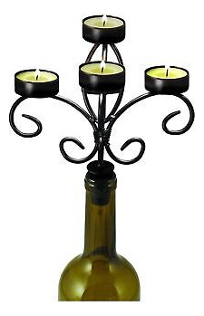 Boulevard Wine Bottle Candelabra, Black Ssb