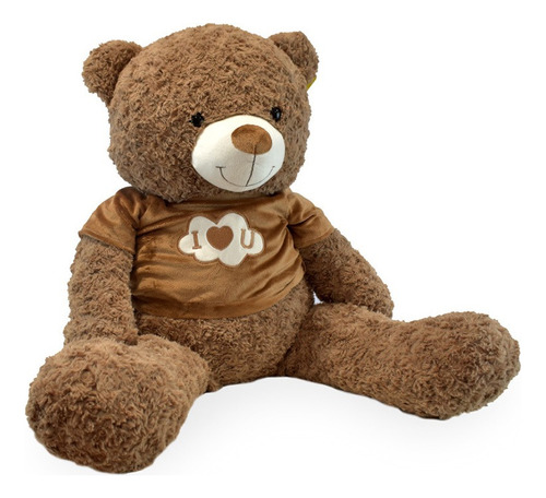 Peluche Oso Con Remera 50 Cm Color Beige