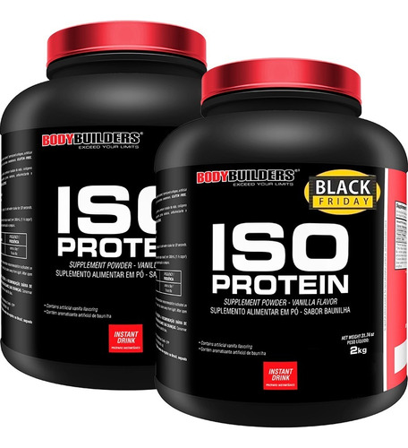 Kit 2x Iso Protein 2kg (whey Proten Isolado) Sabor Chocolate E Baunilha