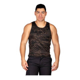 Camiseta Regata Camuflada Militar Masculina Academia