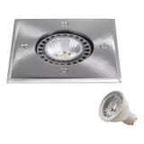 Spot Piso Embutir Acero Cuadrado Inoxidable Con Led Gu10 7w