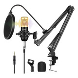 Kit Completo Microfone Condensador Profissional Streaming 