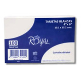 Tarjeta Ficha Bibliográfica Royal Blanca 7.6x12.7 Cm 100 Pzs