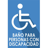 Cartel Puerta Baños Para Discapacitados Color 10x15 Cm Pai