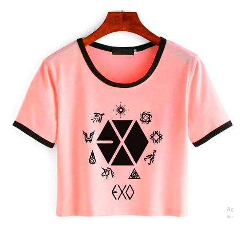 Remera Corta Exo Banda Kpop