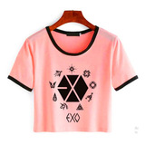 Remera Corta Exo Banda Kpop