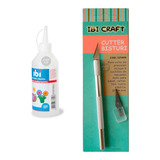 Set Cutter Bisturí Con Silicona Ibi 30ml Para Scrapbooking