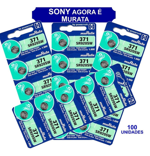 100 Baterias Sony 371 Sr920sw 1.55v Relógio Original