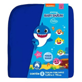 Toalha Infantil Banho Capuz Baby Shark Cremer Azul Kit C/3