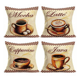 Fundas De Almohada Con Estampado De Café Vintage Funda...