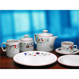 Set Juego Tazas De Cafe Con Plato X 12 Vajilla Deco Tsuji 469