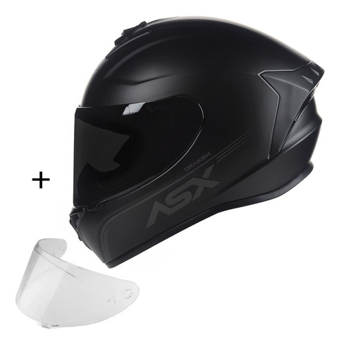 Capacete Axxis Draken Vector Preto Cinza + Viseira Fume