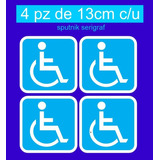 Stickers Discapacitados 4 Pzas Señalamiento Autos 13x13cm
