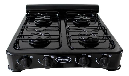 Parrilla Fraga P706 A Gas 4 Quemadores Porcelanizada Color Negro