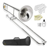 Trombón Tenor Ashthorpe Bb Con Acabado Niquelado - Incluye E