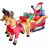 Adorno Navidad Trineo Con Renos Inflable Pascuero Regalos