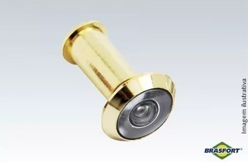 Olho Mágico Visor Para Portas 35 À 52 Mm Dourado - Kit C/3