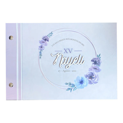Álbum de Fotos XV Años Personalizado Lila 80 Fotos y Firmas | Meses sin interés