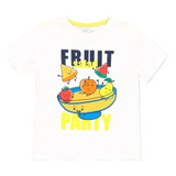 Playera Blanca Boboli Niña Fruit Party Fiesta Casual