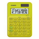 Calculadora De Mesa Mini 10 Dígitos Verde Limão Casio Ms-7uc