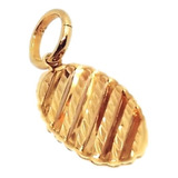 Dije De Oro 18k Laminado Ovalado Labrado Para Collar Mujer