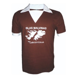 Camiseta De Platense Retro 1984 Marron Malvinas