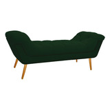 Recamier Estofado Veneza 195 Cm King Suede Verde - Adj Decor